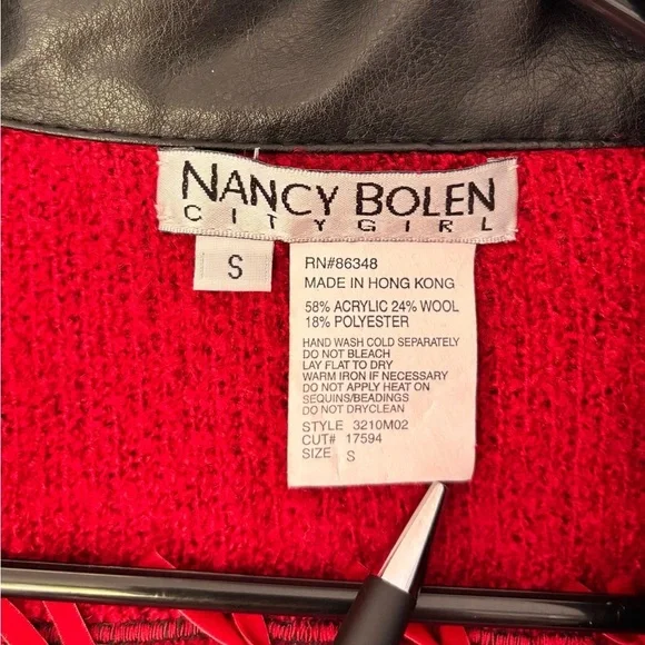 VTG Nancy Bolen City Girl Cardigan Jacket Wool Blend Size Small Aztec Western - Picture 3 of 8